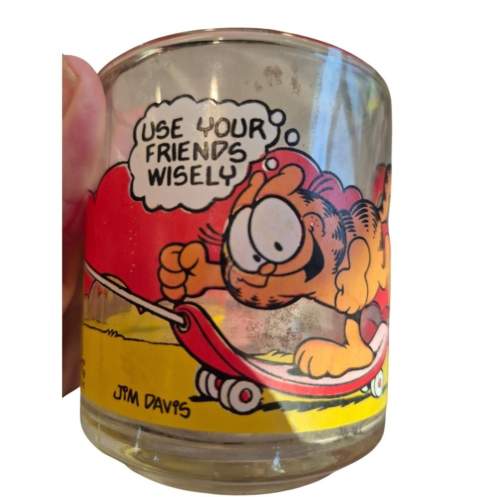 Vintage‎ Garfield McDonald's Glasses 1978 1979 1980 Set of 2 Jim Davis - Picture 9 of 9